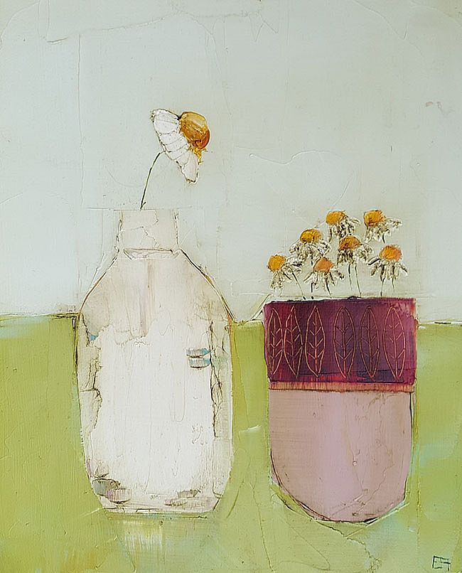 Eithne  Roberts - Bottle and vessel on green